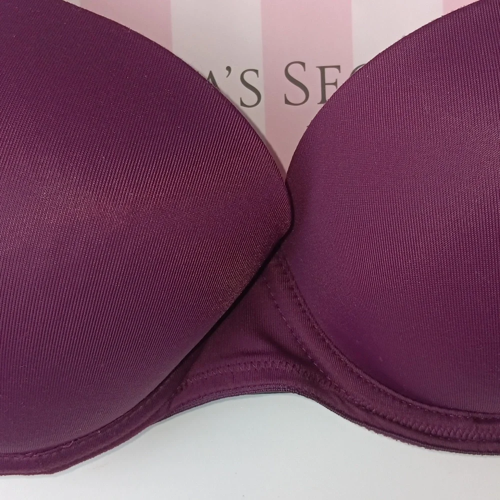 PINK Victoria's Secret Deep Purple Bra Push-up Size34C - Picture 2 of 7